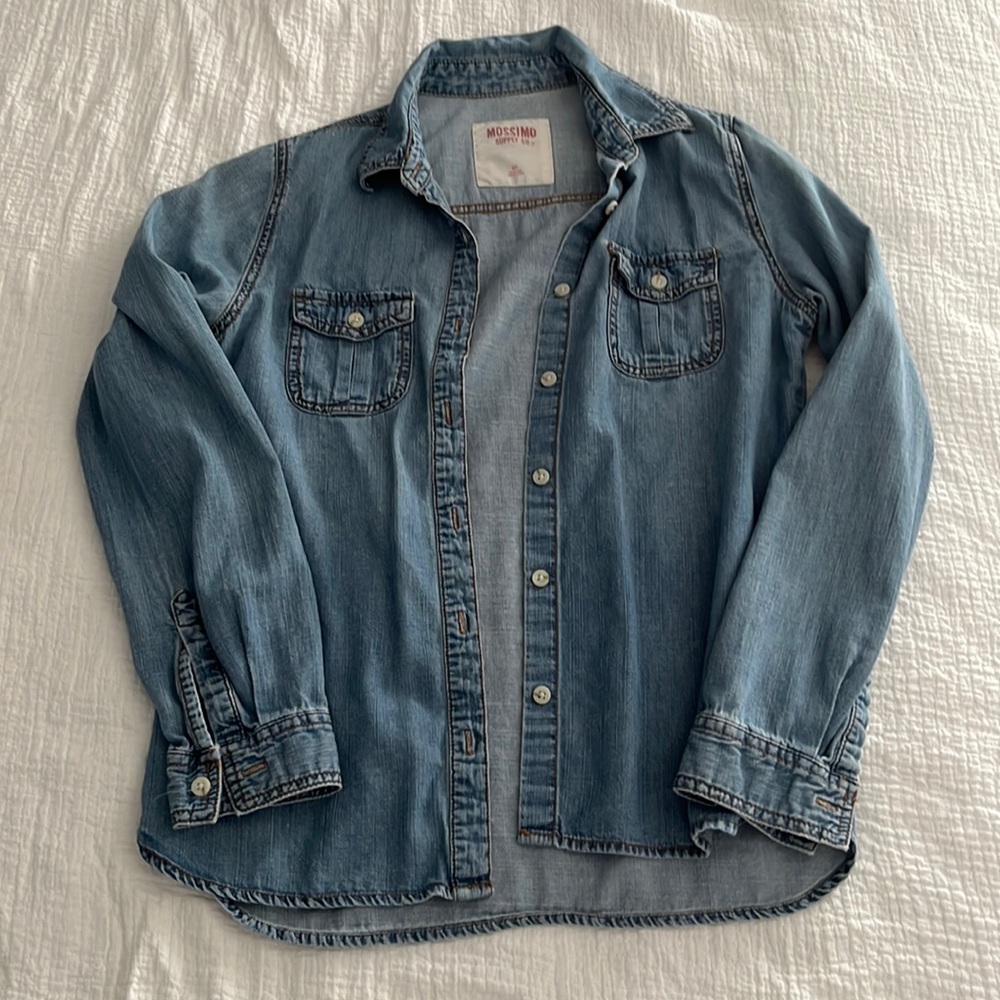 Denim button down shirt (size: small)